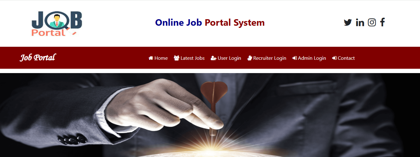 Online Job Portal home page screenshot